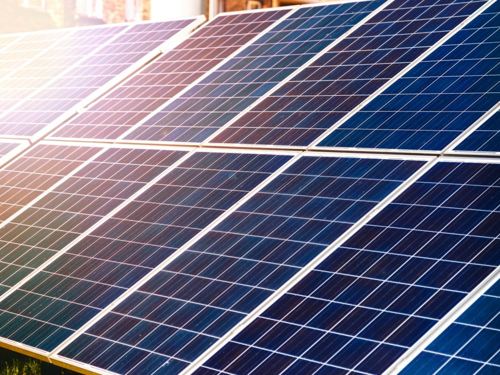 Energy-efficient solar panels producing electricity